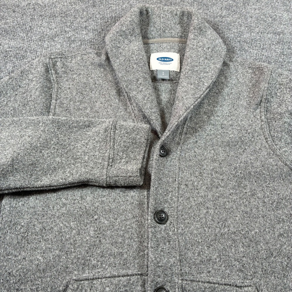 Old Navy Shawl Collar Cardigan Sweater Mens S Gray Button Front Pockets